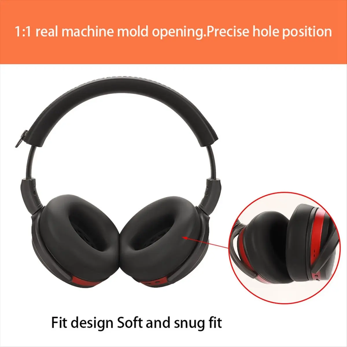 Фото (BOFF) Амбушюры для наушников Sennheiser HD4.50/4.30/4.40/420S/HD450/HD458BT, защитный чехол, накладки на амбушюры, ремкомплект для оголовья, черный №5