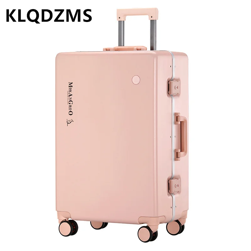 KLQDZMS Aluminum Frame Luggage Universal Wheel Trolley Case Male And Female Student Suitcase 22 Inch Password Box 24 Inch