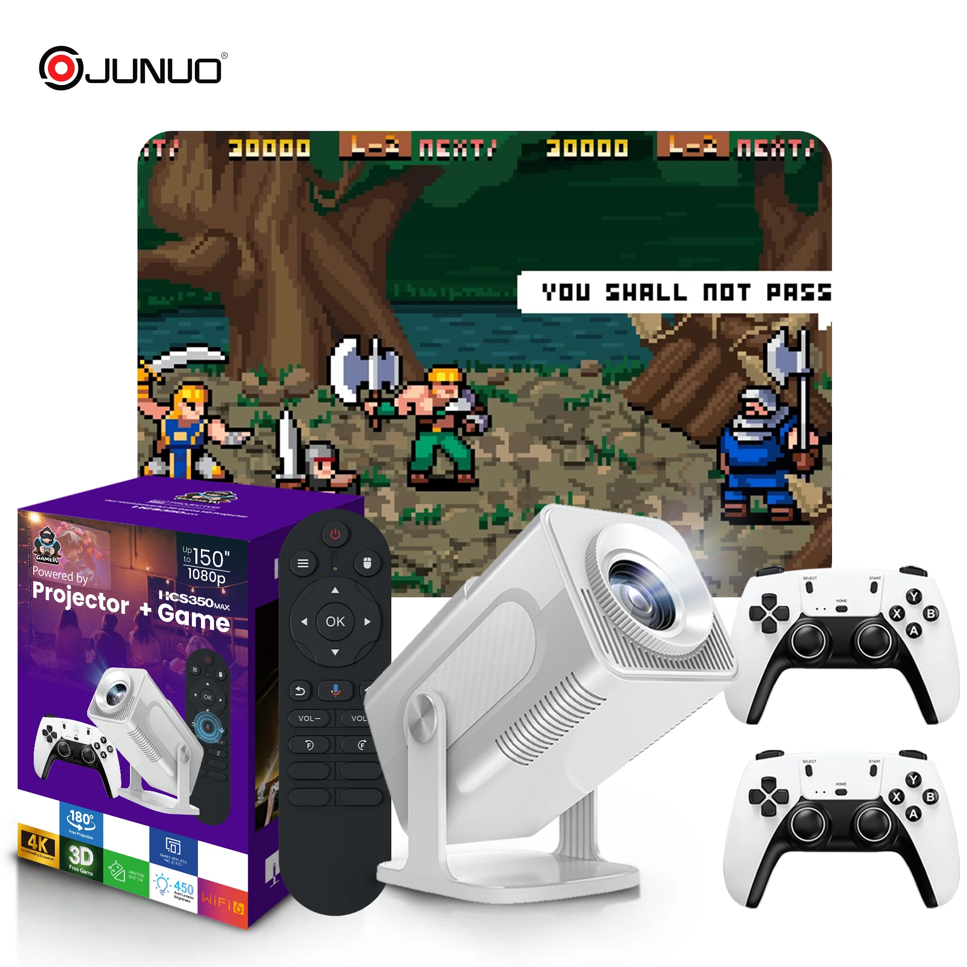 Фото Игровой проектор UBISHENG 4K Android Wi-Fi6 Allwinner H713 BT5.0 1080P Кино Открытый портативный проектор №4
