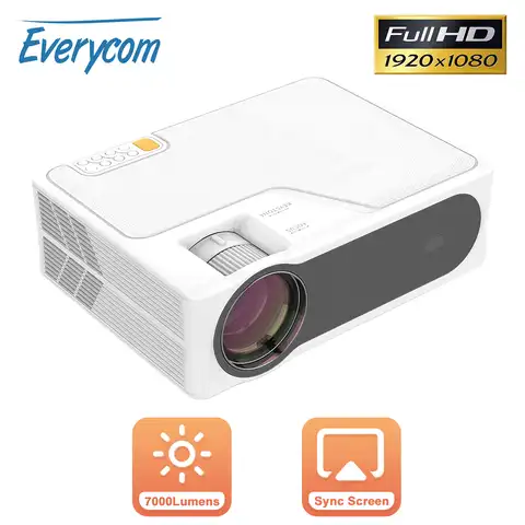 Everycom YG625 FHD 1080P светодиодный проектор 1080P видео 250 ''экран 7000 люмен Miracast Wifi Bluetooth опциональный ЖК-проектор