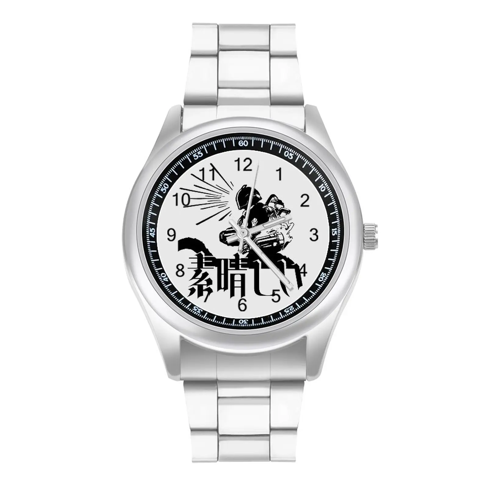 

Bondrewd High Contrast Subarashii Quartz Watch Made in Abyss White Whistle Anime Design Funny Wrist Watch Stainless Wristwatch