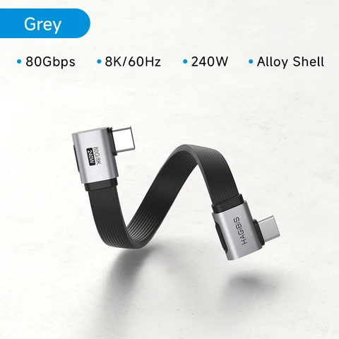 Кабель Hagibis USB C — USB C, короткий, 90-градусный, прямоугольный, Type-C, шнур для быстрой зарядки, L-образный для iPhone 17, переключатель для ноутбука Samsung