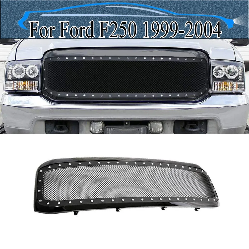 

Car Mesh Cover Grill Upgrade Bumper Grills Modified Pickup Parts Front Raptor Hood Grille For Ford F250 1999-2004