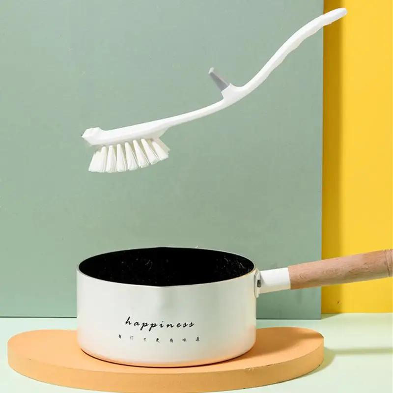 

Pp Cleaning Brush Small Bowl Brush Oil-free Kitchen Pot Brush Kitchen Accessories White Dish Brush Long Broom Special Brush