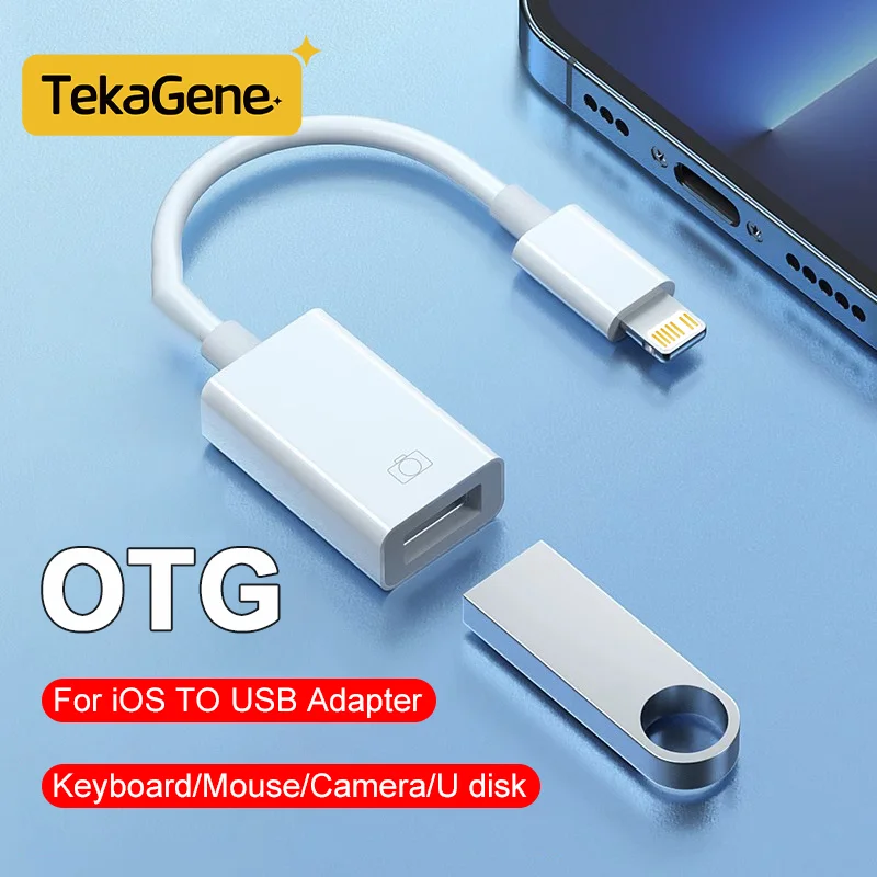 OTG USB-адаптер типа C к USB A для iOS в USB-конвертер Apple iPhone 16 15 14 13 12 Pro Max Мышь U-диск Камера