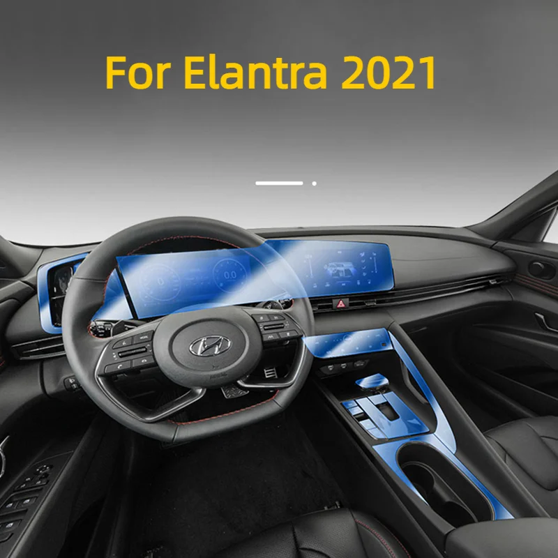 

Автомобильная дверь центральная консоль медиа приборная панель навигация ТПУ против царапин для Elantra 2021 защитная пленка аксессуары для интерьера автомобиля