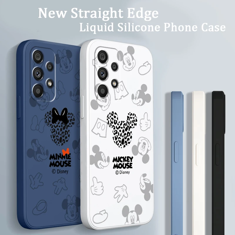 

Mickey Minnie Luxury Disney Liquid Rope Funda Phone Case For Samsung A73 A53 A33 A52 A32 A23 A22 A71 A51 A21S A03S A50 A30 5G