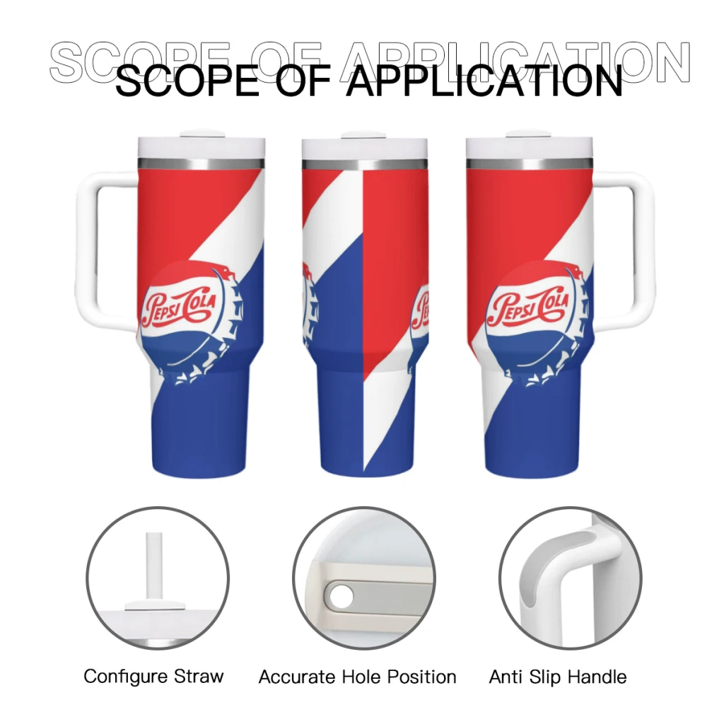 P-Pepsi 40 унций Ultimate Стакан с ручкой и соломинкой вакуумной изоляцией крышкой