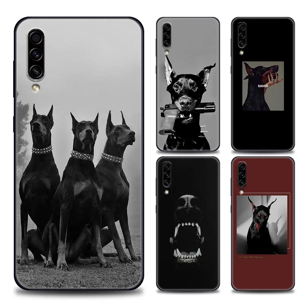 

Silicone Case For Samsung Galaxy A10 A30s A40 A50 A50s A60 A70 A80 A90 F41 F52 F12 A7 A9 2018 Cover Black Dog Dachshund Doberman