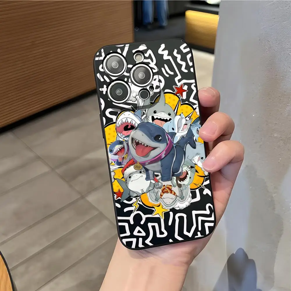 Чехол для телефона Jeff The Land Shark для IPhone 17 Ari 16 E Pro Max 15 14 13 Mini 12 Pro 11 Max Plus, черный мягкий корпус (art.: 3920d140b2fee) - 3920d140b2fee