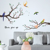 chinese style branch bird wall stickers flowers birds office decor wallpaper teen bedroom living room home decor for kids