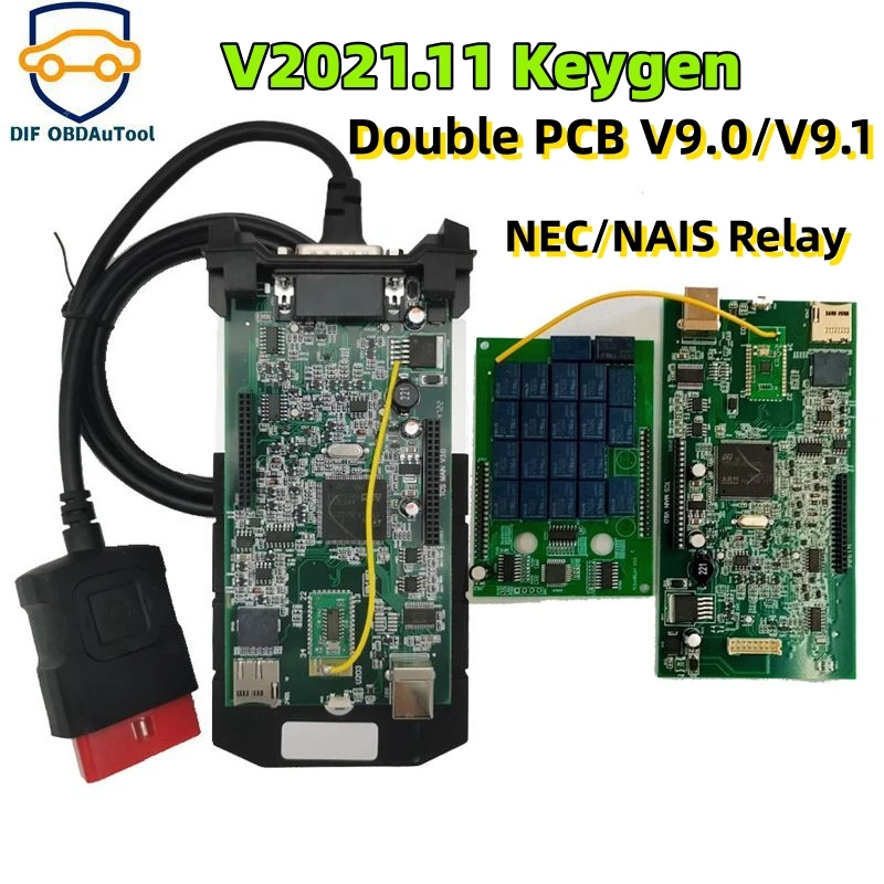 Новинка V2021.11 TCS PRO + Bluetooth/USB V9.0 двойная печатная плата NEC/реле NAIS 2020,23 VD150 V9.1 OBD2 сканер инструмент для автомобиля/грузовика