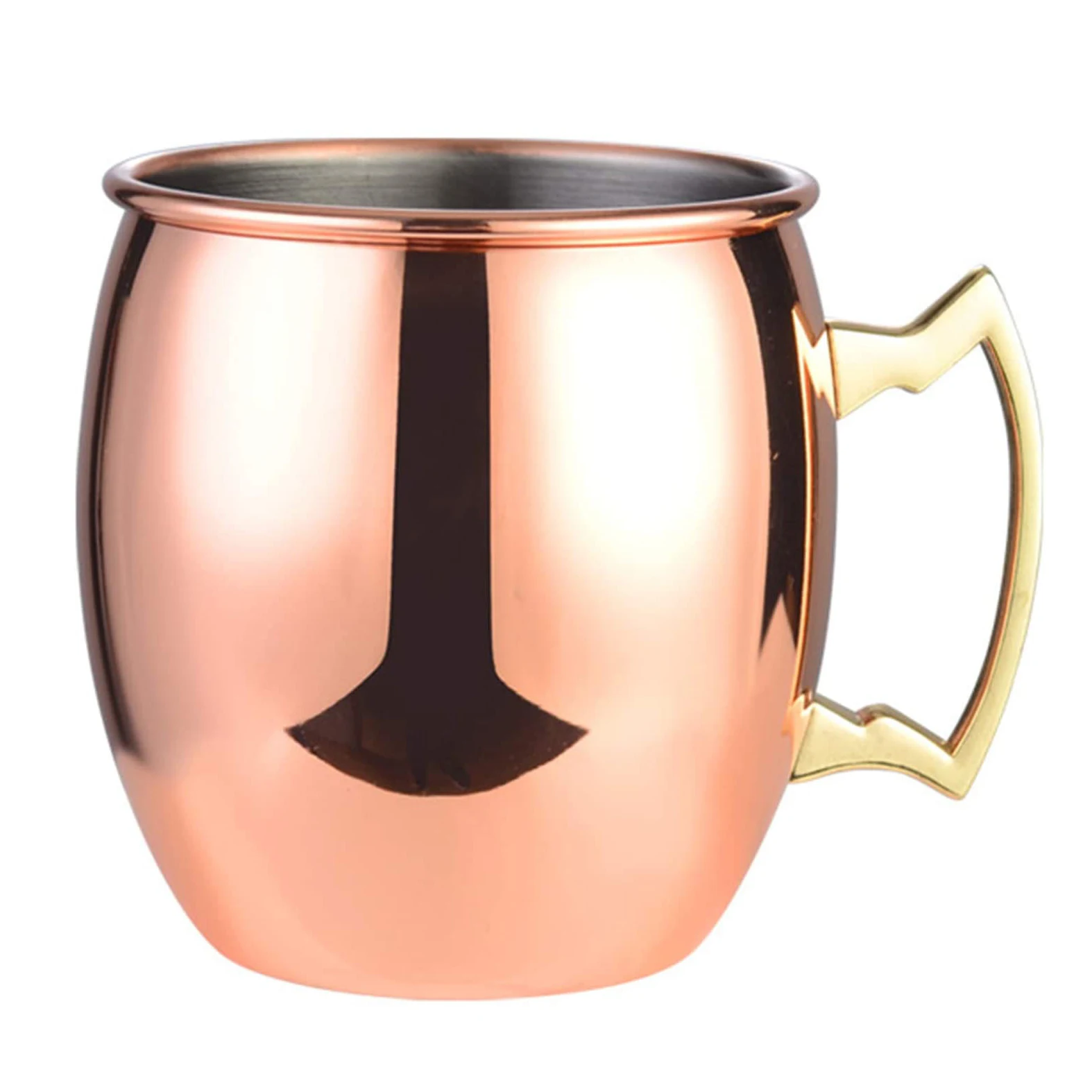 

Copper Moscow Mule Mugs Mirror Polished Copper Cups with Stainless Steel Inner and Copper-plated Outer for Beer and Cocktail