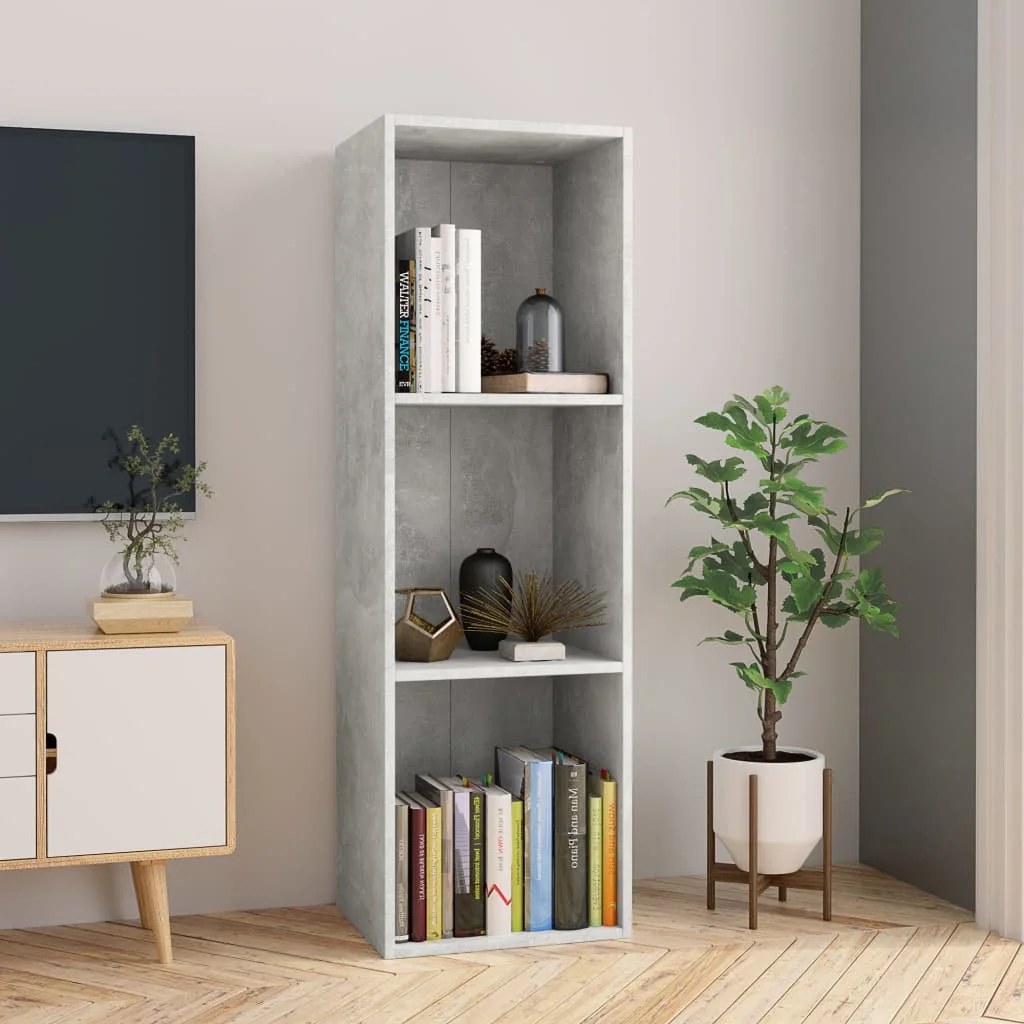 

Book Cabinet/TV Cabinet Concrete Gray 14.2"x11.8"x44.9" Chipboard Office Furniture