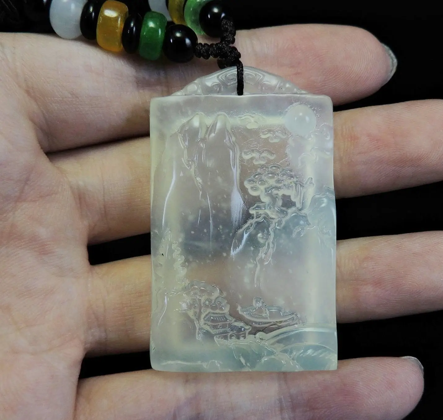 Нефритовая бижутерия искусственное ожерелье ручная работа ландшафт Нефритовое