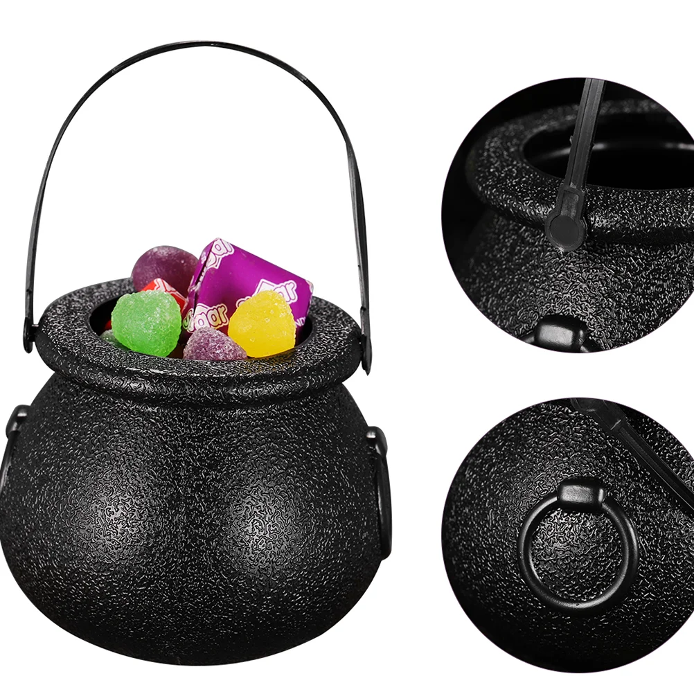 

Candy Cauldron Bucket Pot Mini Holder Kettles Witch Blackkettle Treatwitches Jar Or Trick Party Novelty Baskets