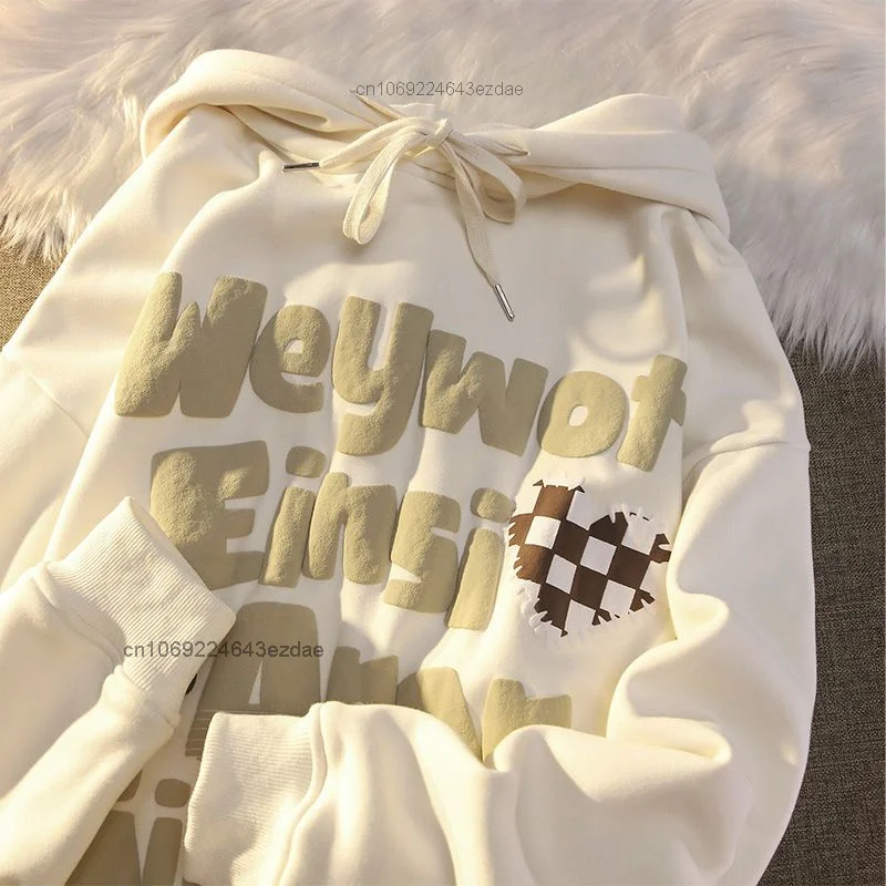 

Autumn Fashion Loose Casual Hoodie Sweater Women Oversized Hooded Sweatshirt Couple Sweater Y2k Girl Street Clothes Jacket