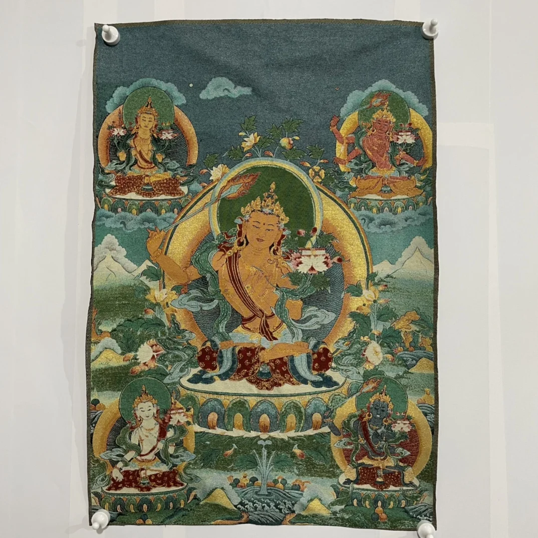 

Free Delivery China Elaborate Silk Embroidery Luck“Bodhisattva Buddha”Geomantic Thangka Painting Mural Household Decoration#30