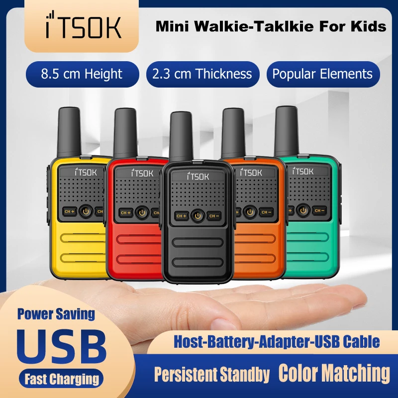 ITSOK Mini Toys 1~5 Km UHF Gift Two Way Transceiver Colorful Fuselage Kids Talki Walki Walkie Talkie Radio Table PMR FRS Baofeng