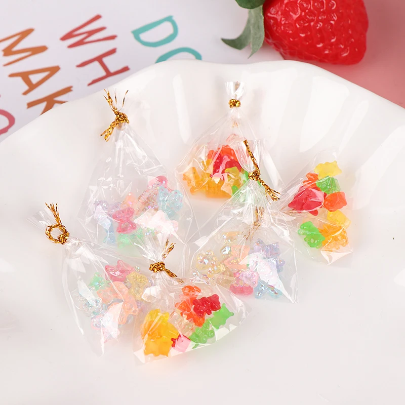 

12Pcs/bag 1:12 Dollhouse Miniature Bear Candy Food Dessert Sugar Candy Kitchen Toy