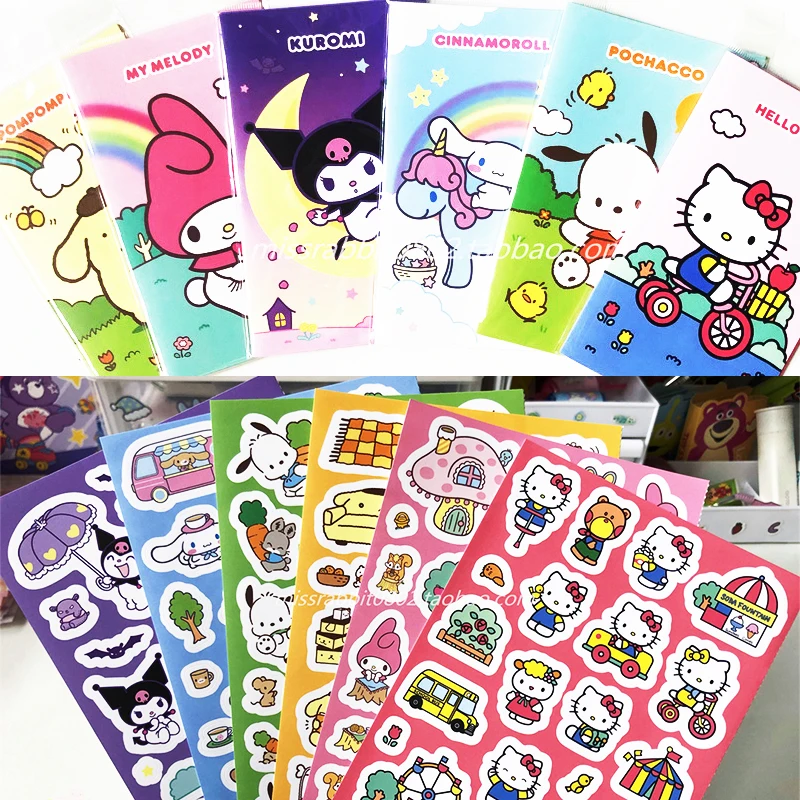 

Sanrioed Stickers Kawaii Diy Material 3 Sheets Anime My Melody Pochacco Cinnamoroll Kuromi Lovely Students Kids Girls Gifts Cute
