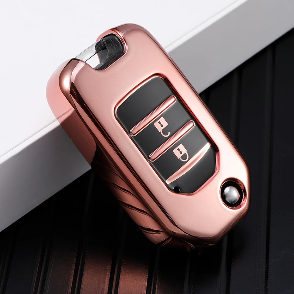 

Car TPU Folding Key Cover Bag Case for Honda Accord Civic CR-V HR-V HRV Crider Jade Odyssey Shell Holder Protector Keychain