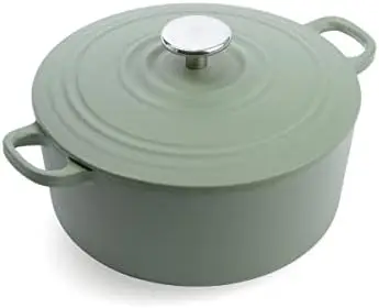 

Эмалированный чугунный индукционный 4.4QT антипригарный голландский духовой шкаф, без PFAS, можно мыть в посудомоечной машине, оливковая зеленая сковорода Takoyaki силиконовая для air fr