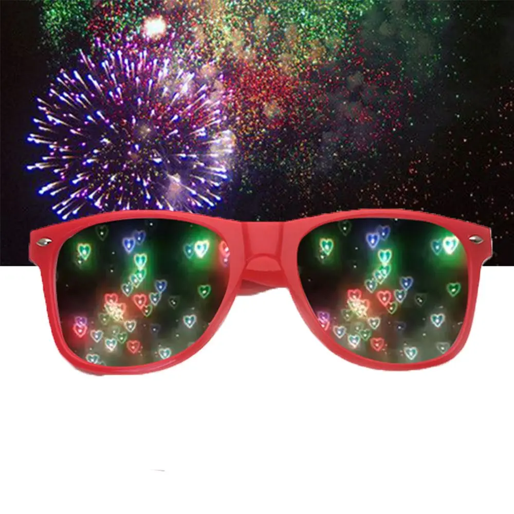 

NEW Love Heart Shaped Effect Glasses Watch The Lights Change Love Image Heart Diffraction Glasses At Night Sunglasses For Women