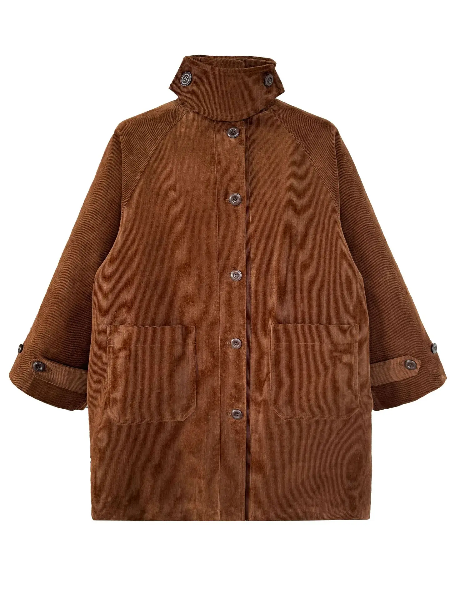 Винтажная Вельветовая куртка большого размера для женщин Корейская теплая