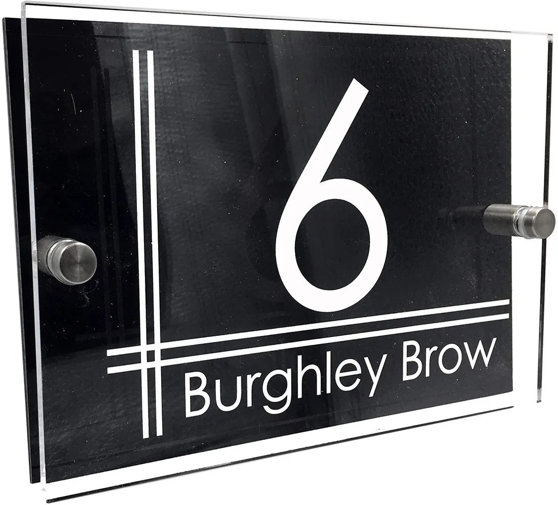 

DIY House Number Customized Contemporary House Acrylic Sign Plaque High Quality Glass effect