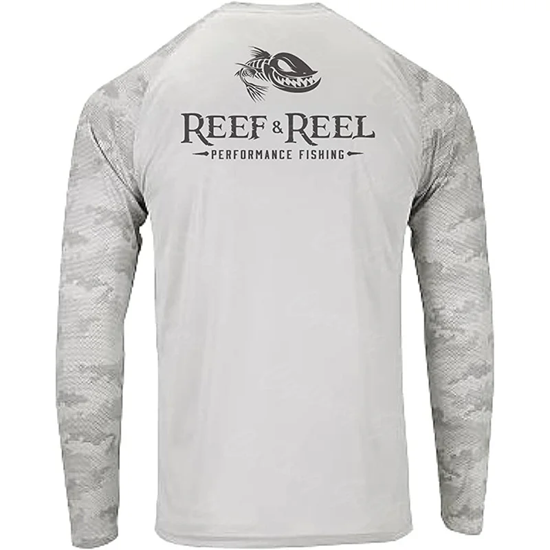 REEF & REEL Men's Fishing Shirt Summer Outdoor Long Sleeve T Shirt Fish Wear Sun Protection Breathable Angling Clothing Top 2