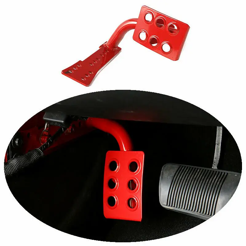 

For Jeep Wrangler JK 2011-2017 Red Aluminum Footrest Pad Pedal Cover Trim 1PCS