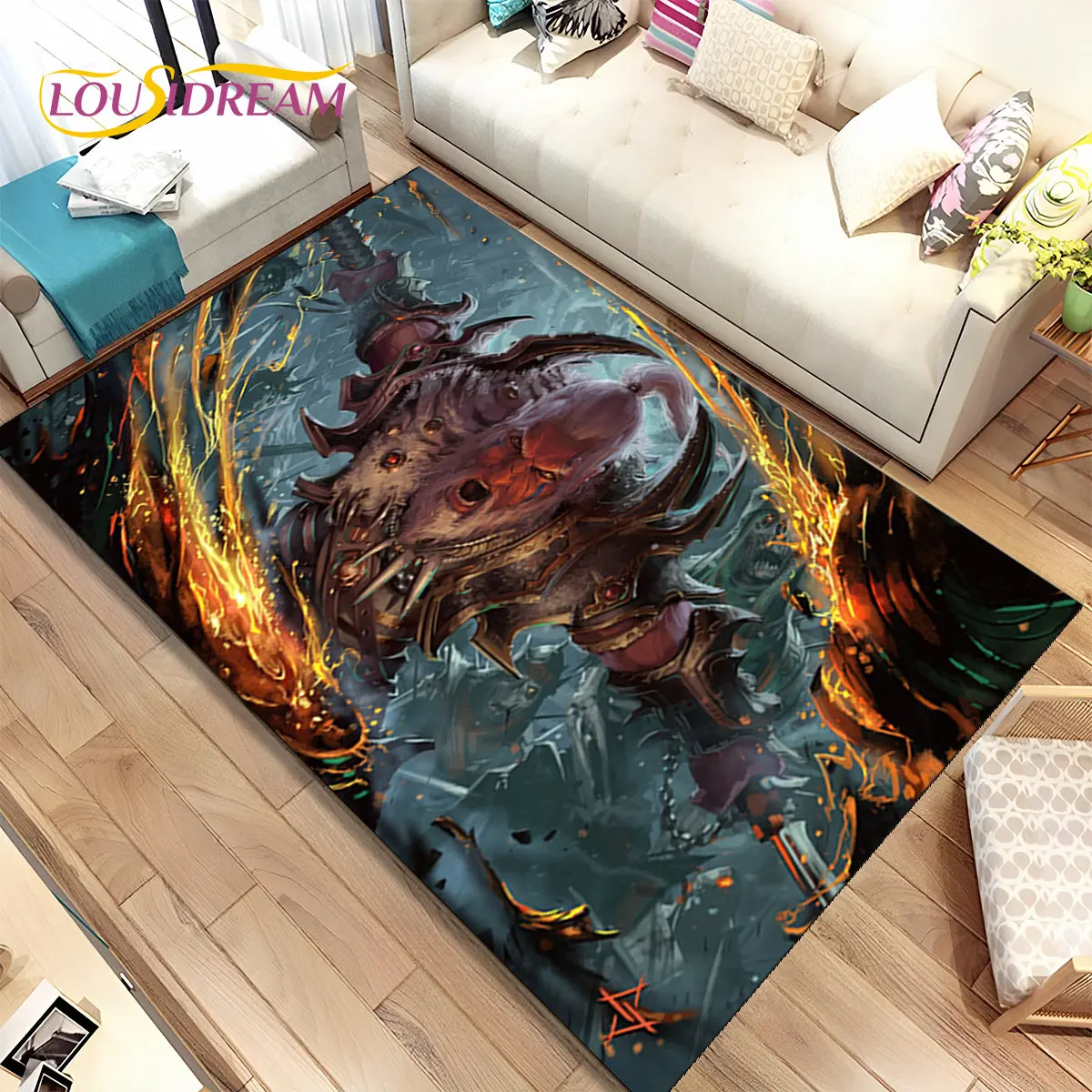 

3D HD Diablo Game Gamer Cartoon Area Rug,Carpet Rug for Home Living Room Bedroom Sofa Doormat Decor,kid Play Non-slip Floor Mat