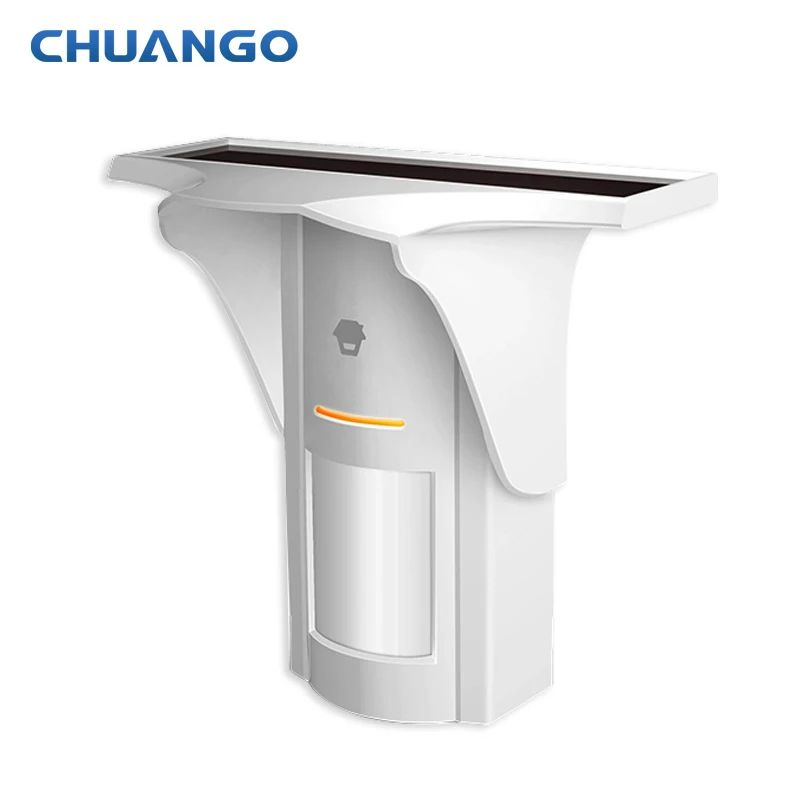 

Chuango 315mhz Outdoor Waterproof Solar dual Pet Immune PIR Sensor detector outdoor wide angle long range motion sensor