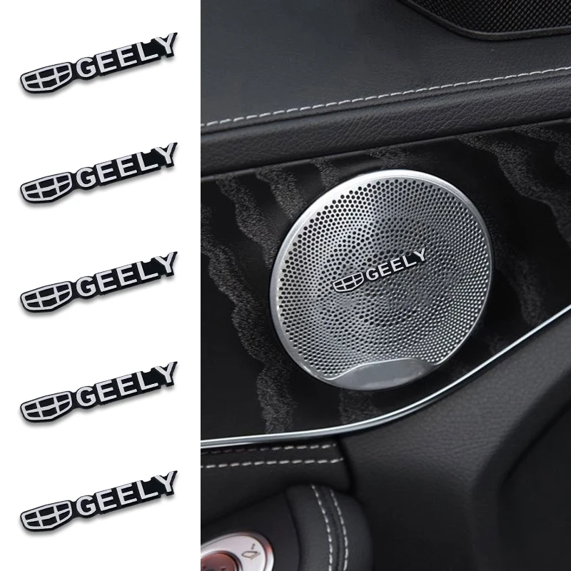 

1pcs Car Steering Wheel Badge Interior Styling Audio Sticker For Geely GX3 Coolray Geometry C Panda MK Cross Tugella Accessories