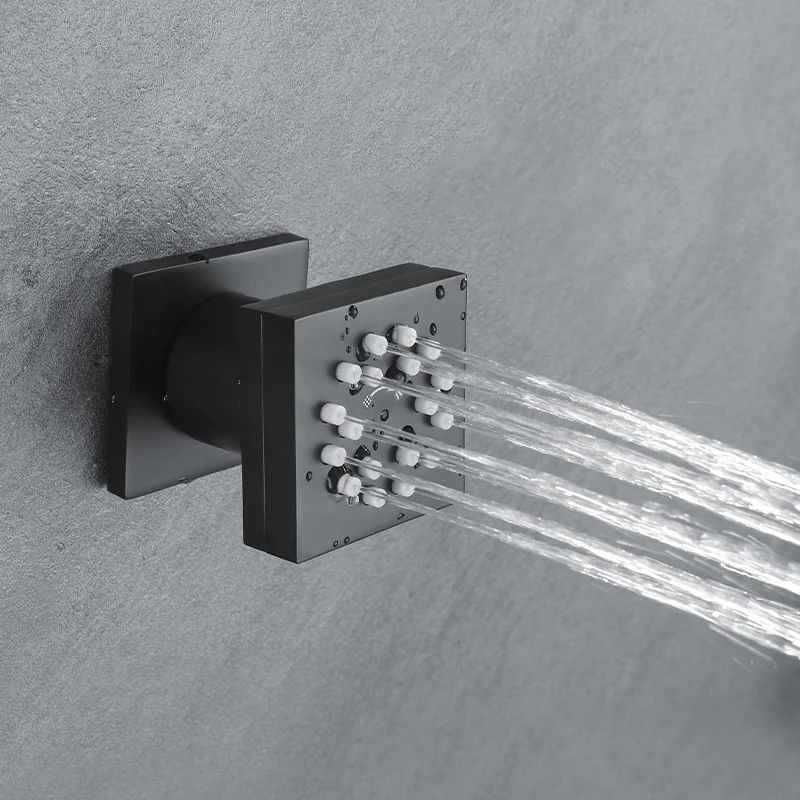 Душевая лейка с дождевой насадкой черный квадратный распылитель из твердой