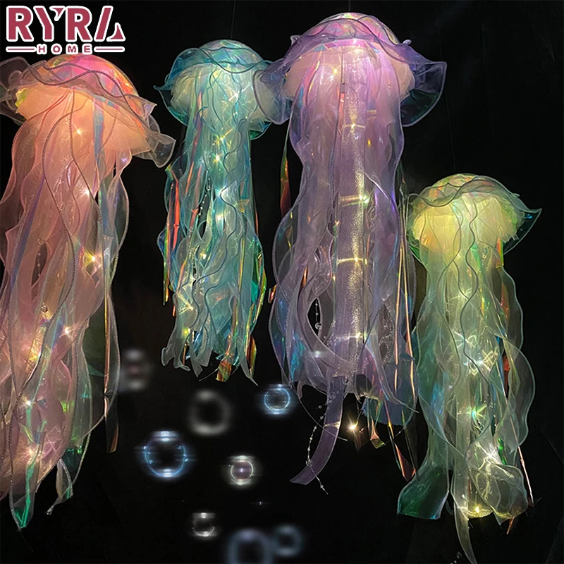 

1PC Jellyfish Lamp DIY Color Night Lamp Girl Room Atmosphere Decoration Lamp For Bedroom Portable Flower Light Home Decoration