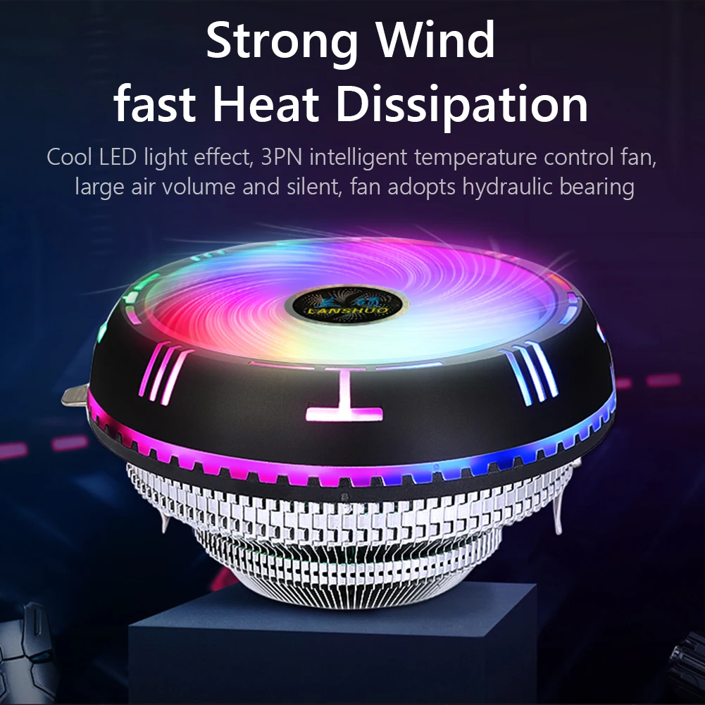 

Вентилятор для ЦП LANSHUO I3/I5/I7, 300 RGB, бесшумсветильник