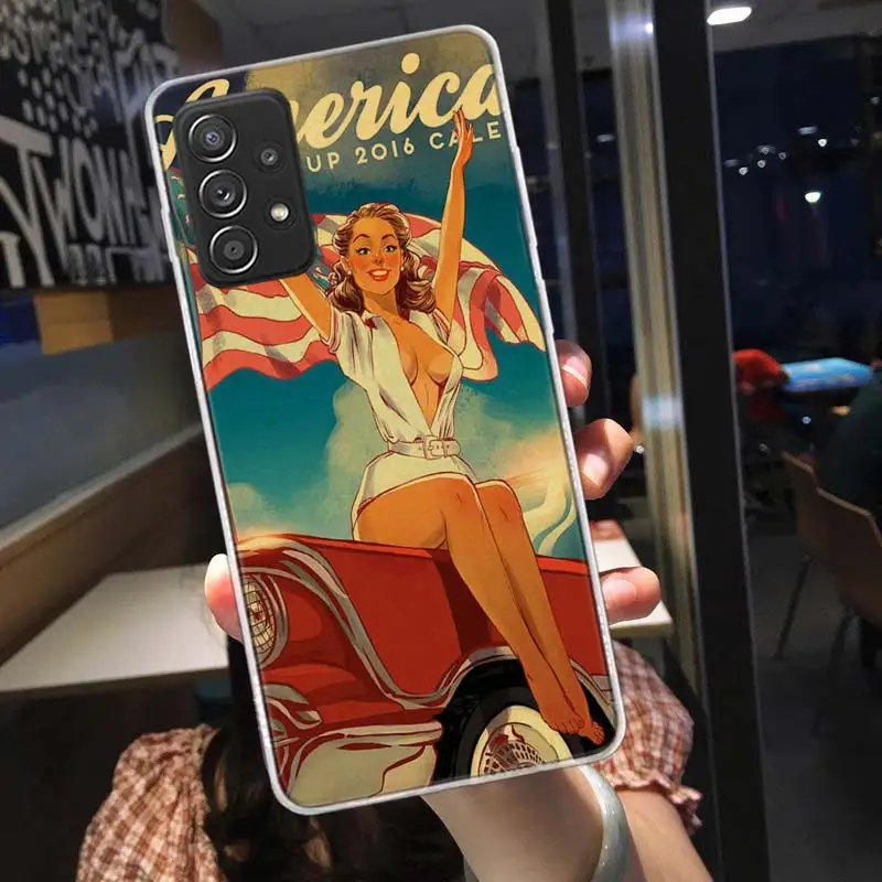 Сексуальный чехол для телефона девушки Vintege Samsung S22 Plus S21 Ultra S20 FE S10 Lite Galaxy S9 S8 S7 Edge F62
