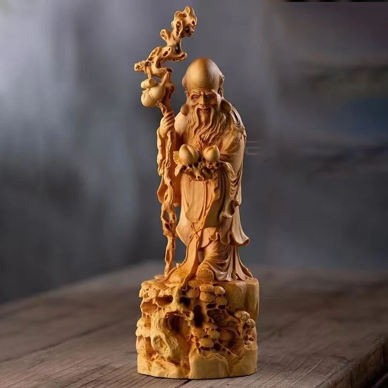 Деревянная статуэтка звезды долголетия QIANFANEIVES