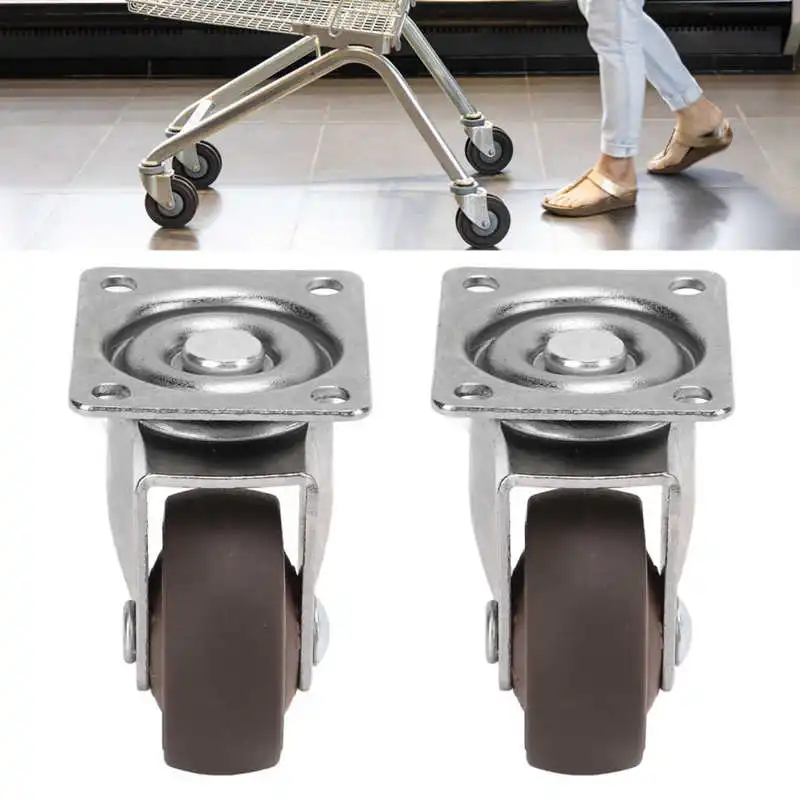 

Outdoor 33lb Metal Caster Soft Rubber Swivel Caster Silver Roller Wheel Plating Chromium Platform Trolley Swivel Caster Wheel