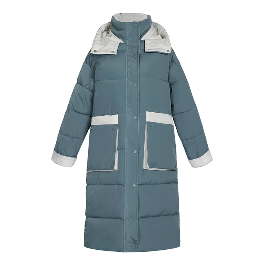 Winter Hooded Thicken Down Cotton Long Coat Women Loose Warm Parka Casual Korean Outwear Fluffy Snow Jacket Chic Overcoat 2022