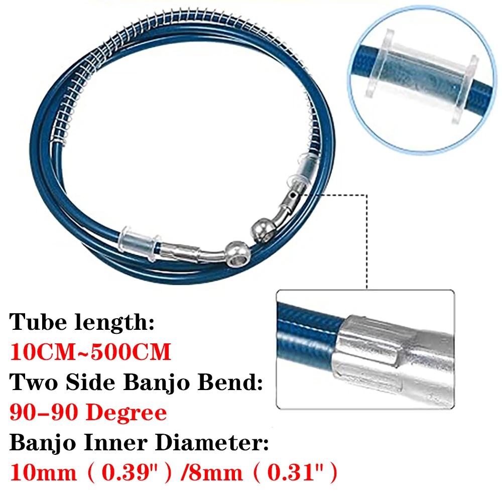 Синий 90-90 градусов мотоцикл Байк Плетеная линия Тормозной шланг Сцепление