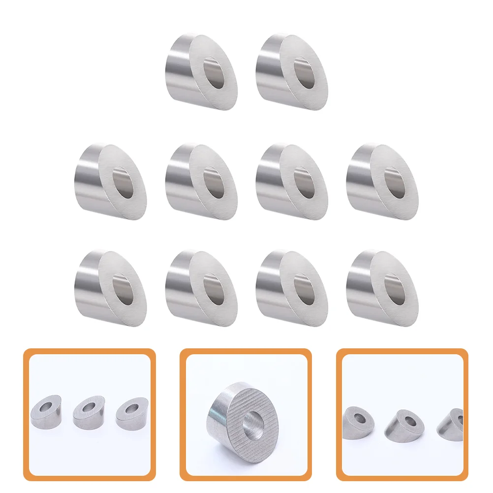 

10 Pcs Metal Washers Stainless Steel Cable Railing Holder Wire Rope Holders Deck Spacers Round Inclined