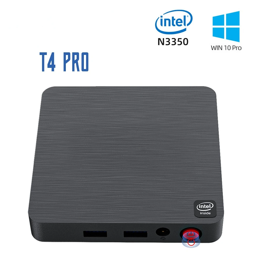 Beelink T4 Pro Windows 10 MINI PC Intel Processor N3350 4GB RAM 64GB 2.4G 5.8G WiFi 1000M LAN Bluetooth Office Computador Gamer