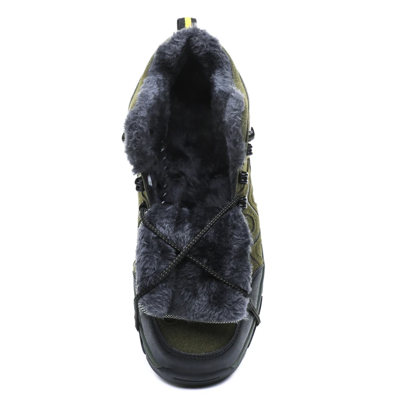 Suede Leather Hiking Boots With Fur Winter Sneakers Keep Warm Men Hiking Shoes Warterproof Sport Snow Shoes Outdoor Footwear