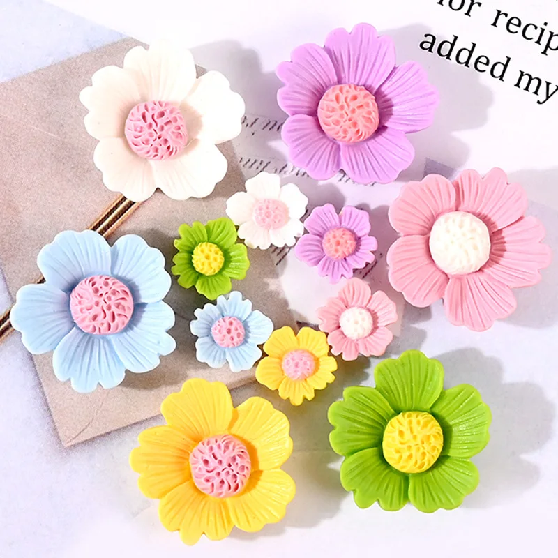 

10pc Resin Daisy Folower DIY Craft Jewelry Making Material Flat Back Cabochon Handmade Decoration Hair Ornament Supply Acrylic