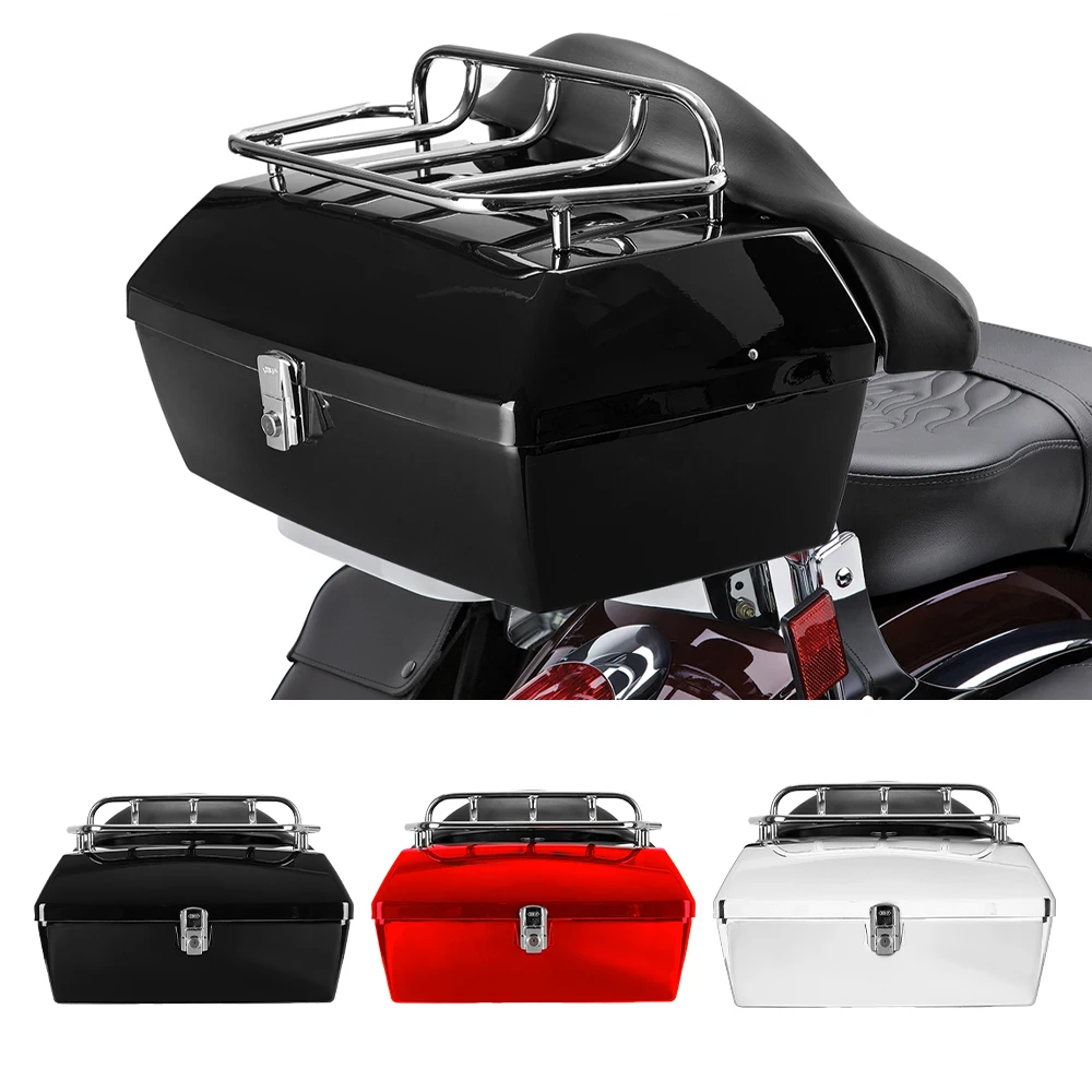 

48L KEMIMOTO Universal Motorcycle Trunk Rear Storage Box Tail Luggage Trunk Case Toolbox W/Backrest Pad Scooter Motorbike New