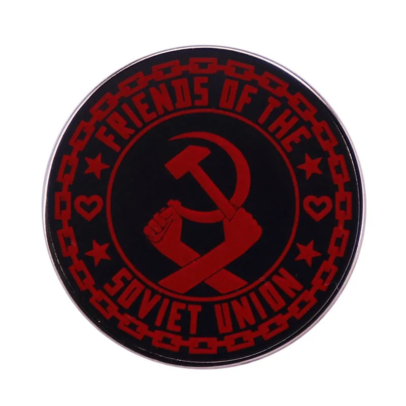 

Friends of the Soviet Union Hammer and Sickle Logo Fashionable Creative Cartoon Brooch Lovely Enamel Badge Clothing Accessories