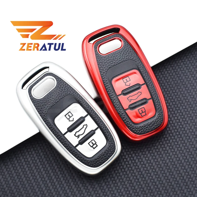 Для Audi A1 A3 A4 A5 A6 A7 A8 Q3 Q5 Q7 B8 S5 S6 S4 ТПУ кожаный чехол для автомобильного ключа